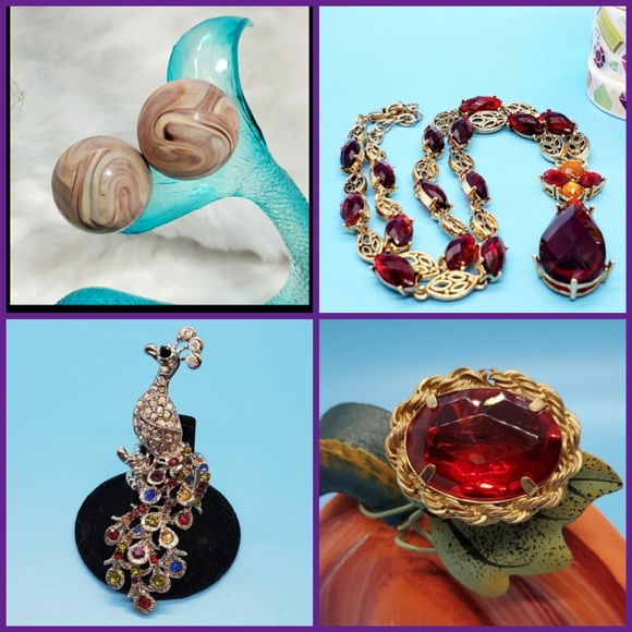 Vintage•Goldtone rhinestone Starburst design•clips - Picture 8 of 16